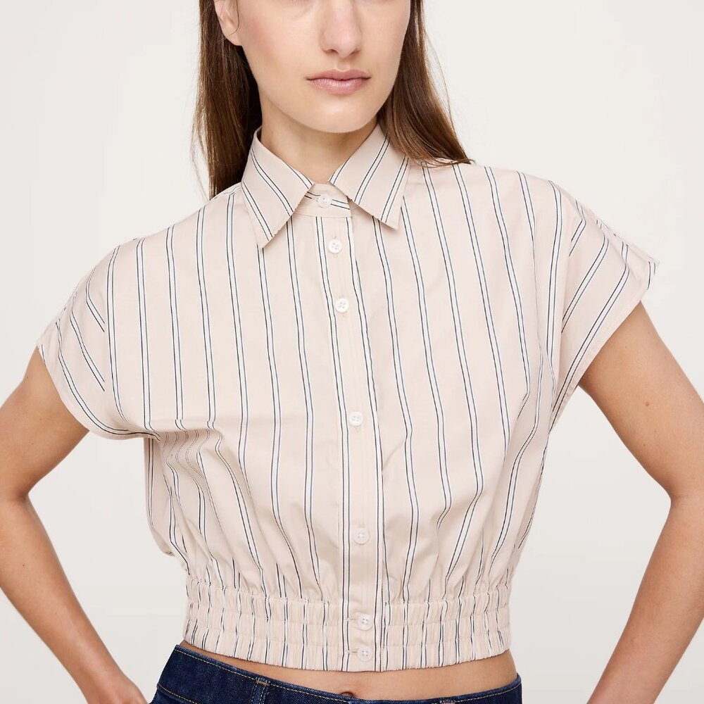 Cotton Poplin Super-Cropped Shirt